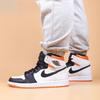 Air Jordan 1 Retro High OG GS Electro Orange Kids Sneakers White Black 575441-180
