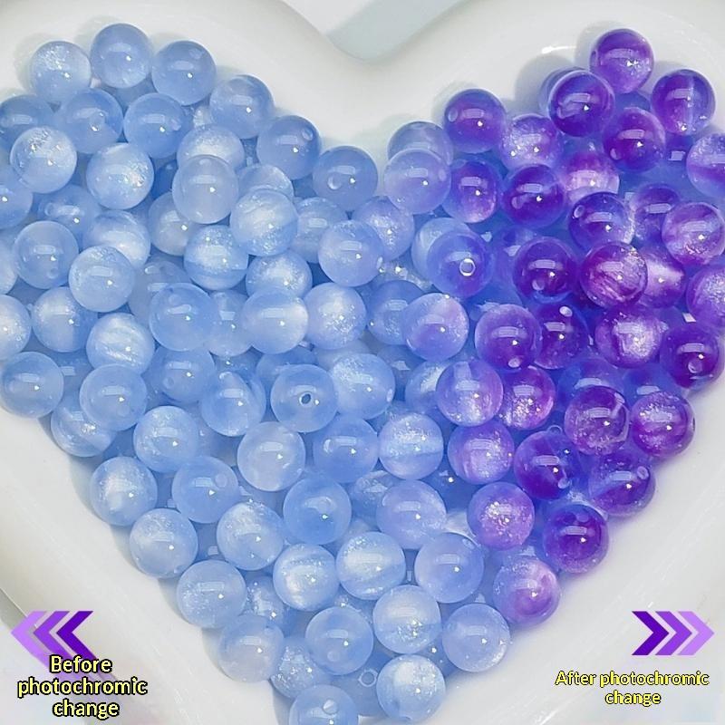 10Pcs 10mm UV Reactive Cat Eye Resin Beads Vibrant Color for DIY Necklace Bracelet Earring Handmade Jewelry Crafts