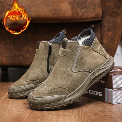 Mode Winter Warme Stiefel Leder Slipper für Herren Luxus Bequeme Freizeitschuhe Atmungsaktive Herren Fahr-Mokassins Walking-Sneakers Mann