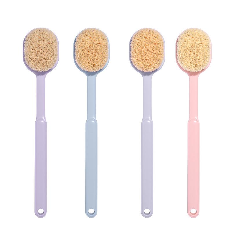 Long Handle Soft Bristle Bath Brush - Oval Head Back Scrubber for Men & Women