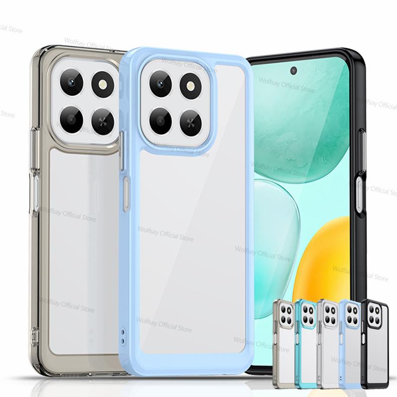 For Honor X6c Case Honor X6c Cover Funda TPU Clear PC + Silicone Shockproof Anti-Slip Protective Phone Back Cover For Honor X6c