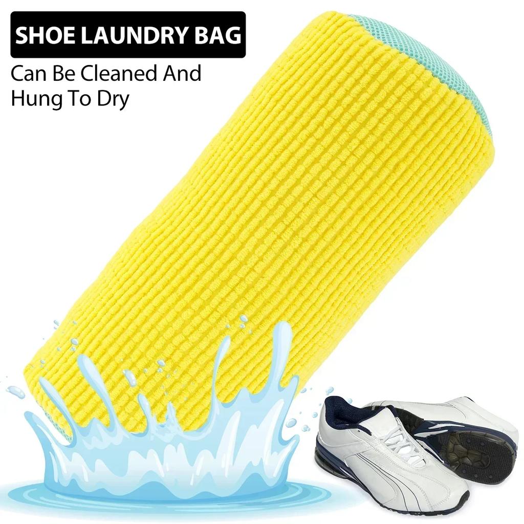 1/2PCS Shoe Wash Bag with Zipper Breathable Cotton Laundry Bag for Sneakers Delicates Gentle Machine Wash and Drying
