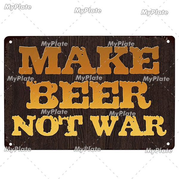 [MyPlate] Beer Metal Sign Plaque Metal Vintage Pub Tin Sign Wall Decor For Pub Club Man Cave Bar Decoration Tin Plates