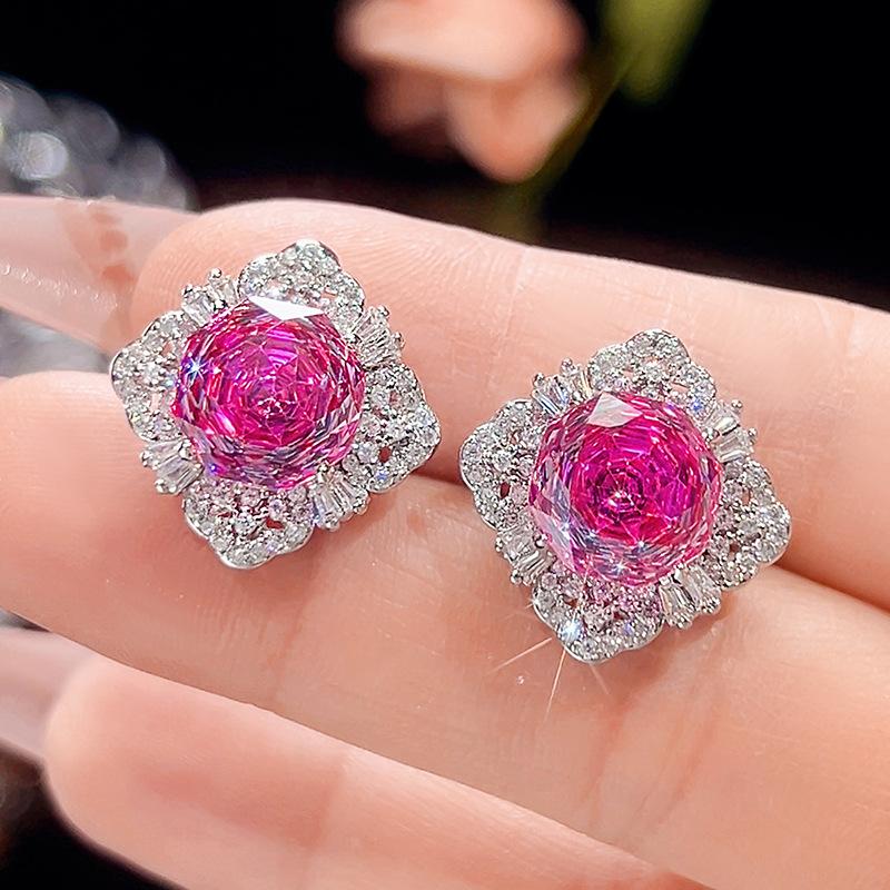 

Jewelry Copper Bottom Gold-Plated Simulation Millennium Dragon Fruit Color Temperament Set Main Stone 16-10M