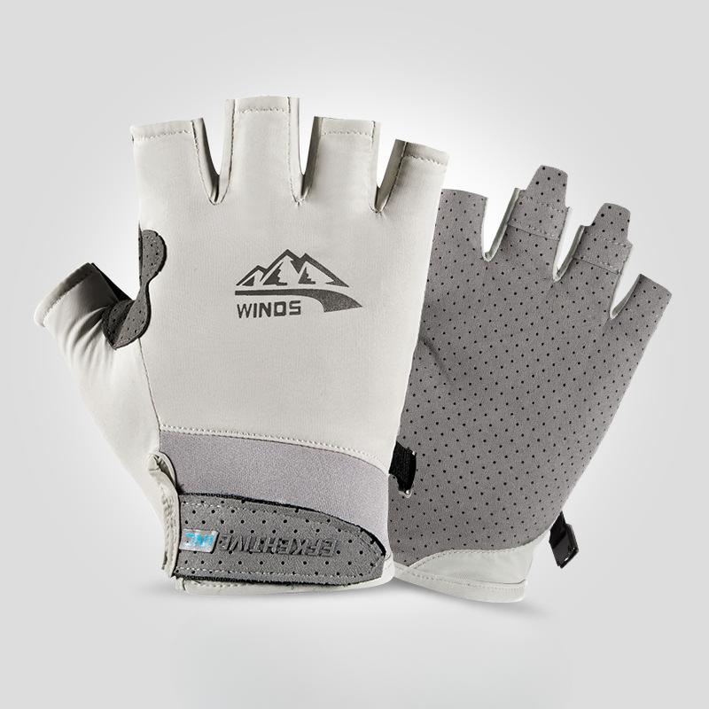 Fitness Exercise Half-finger Gloves for Men and Women Frisbee Summer Ice Silk Sun Protection Driving Outdoor Thin Breathable Gloves
