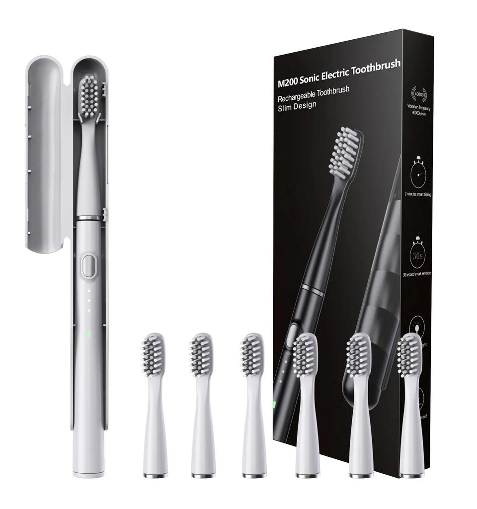 Smart Electric Toothbrush Rechargeable With 6pcs Replacement Head USB Tooth Brush Clean Whitening Sonic Toothbrush