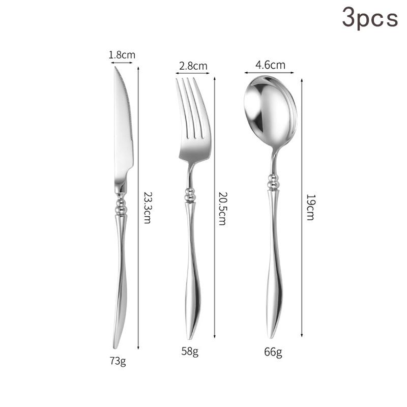 

3/4/5/6PCS French 304 Stainless Steel Cutlery Set Pointed Tail Handle Spoons Knife Forks High-end Kitchen Restaurant Tableware