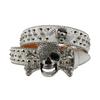 Punk Skull Buckle Belt for Adult Teens Rhinestones Rivet Studded Belt Halloween Party Music Festival Belt Eye Catching