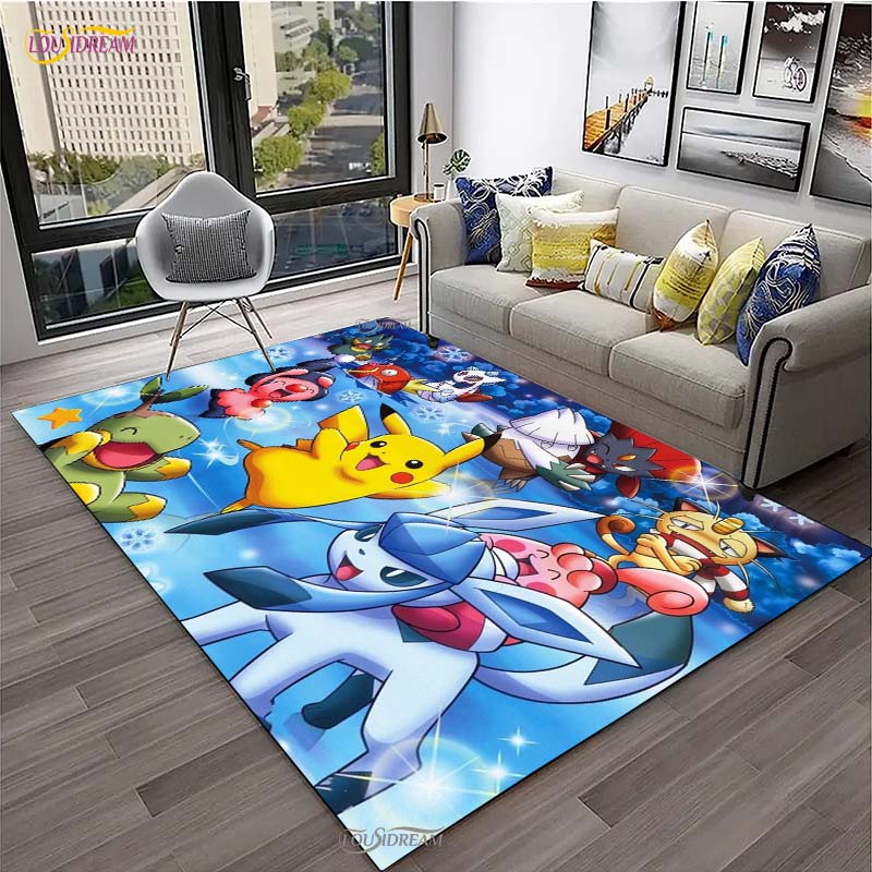 Pokemon Pikachu Κινούμενα Σχέδια Anime Χαριτωμένο Χαλί για Σαλόνι Υπνοδωμάτιο Χαλί Κουζίνας Πόρτας Παιδικό Αντιολισθητικό Πατάκι Δαπέδου Alfombra Δώρο Γενεθλίων