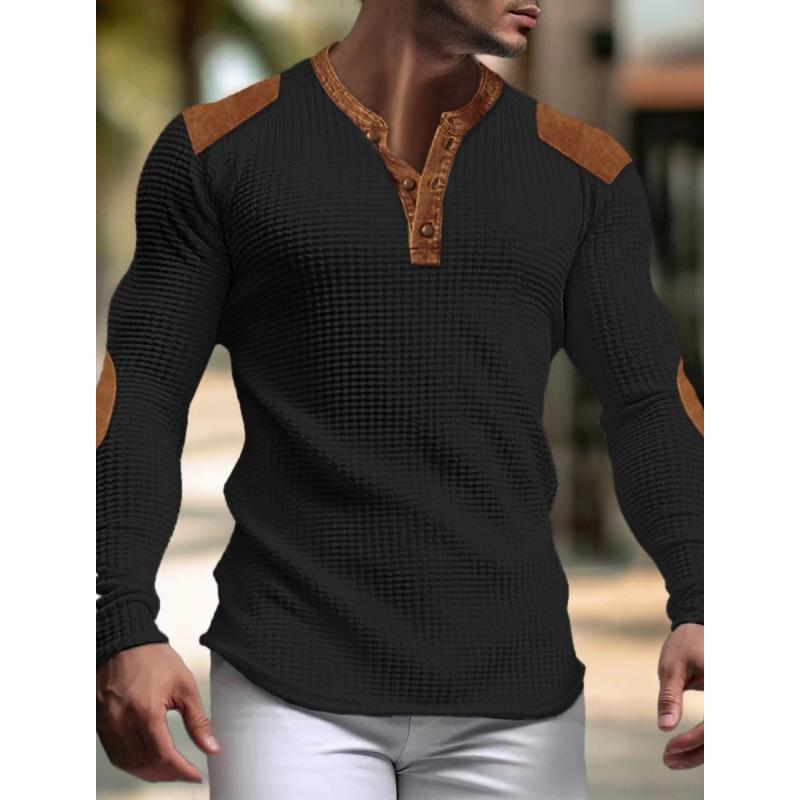 

Spring and Autumn 3D Breathable Men s Casual Hoodie Autumn V-neck Top M чёрный
