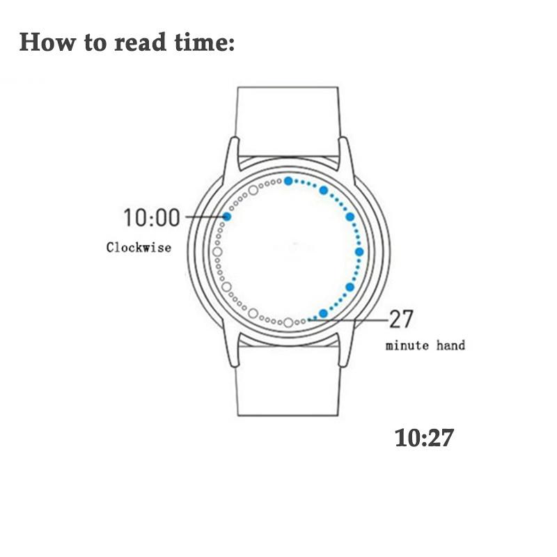 Montre à écran tactile créative hommes femmes LED montres étanches décontracté en cuir sport montres-bracelets cadeau de noël