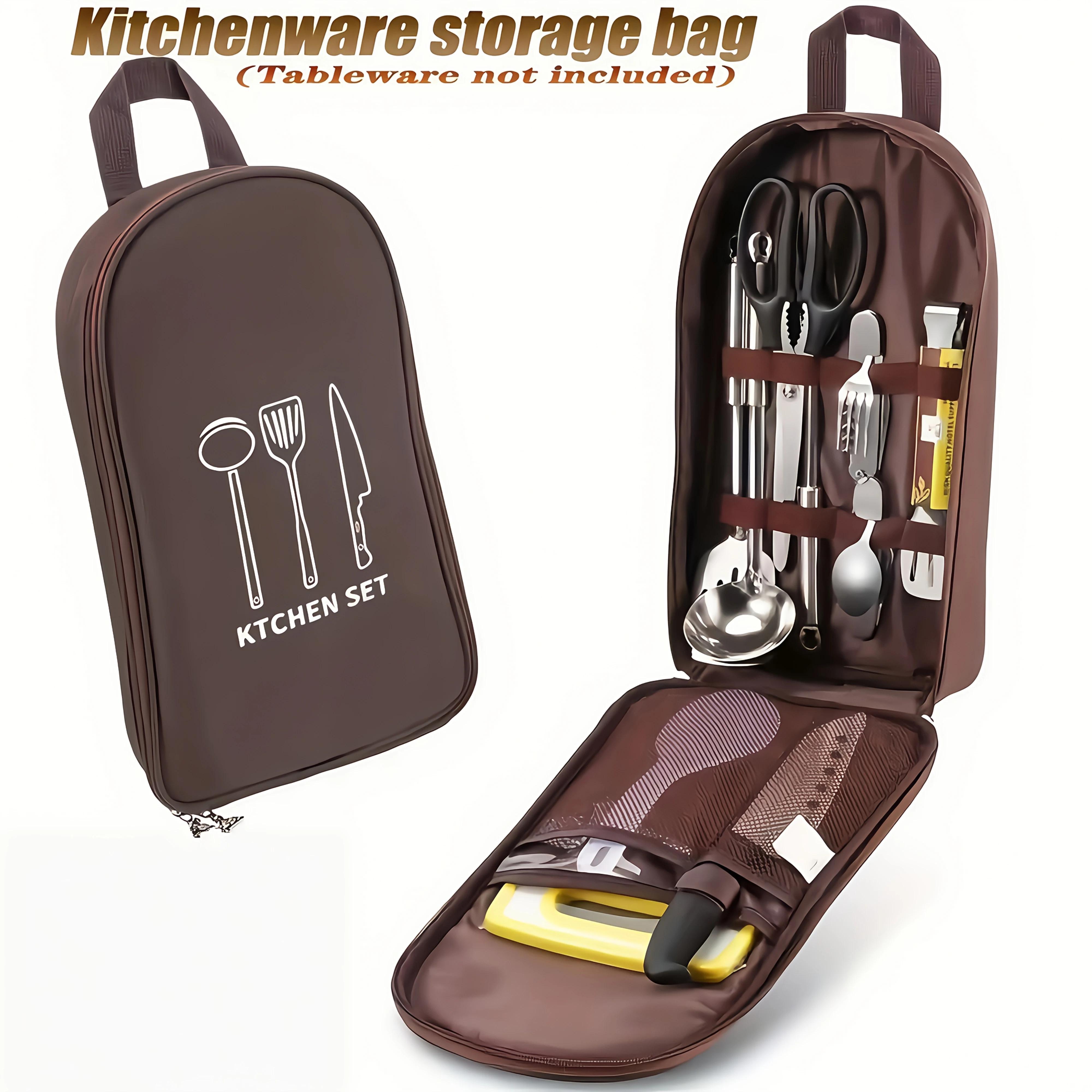 Outdoor Cooking Bag Camping Storage Bag PortableCooking Utensil Organizer Storage Pouch Picnic Bag  Utensil Storage Pouch S