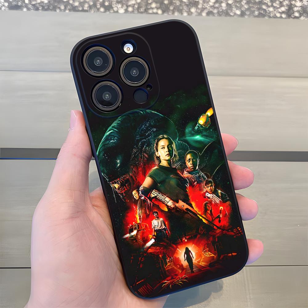 Movie A-Alien Romulus Phone Case For IPhone 17 Air 16 E Pro Max 15 14 13 Mini 12 Pro 11 Max Plus Black Soft Shell