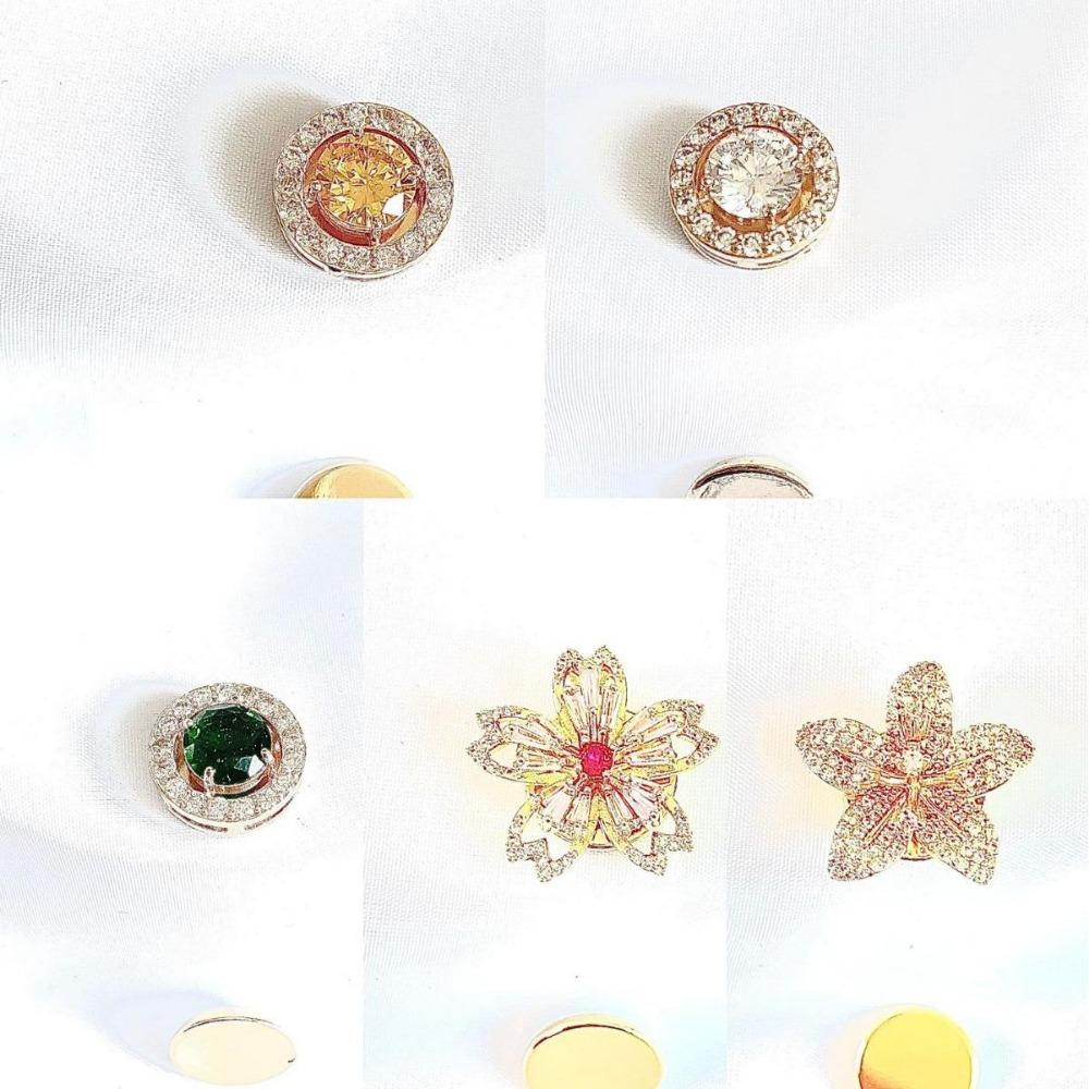

Exquisite Crystal Flower Magnet Brooch Temperament Creative Anti-Light Blazer Accessories Advanced Sense Light Luxury