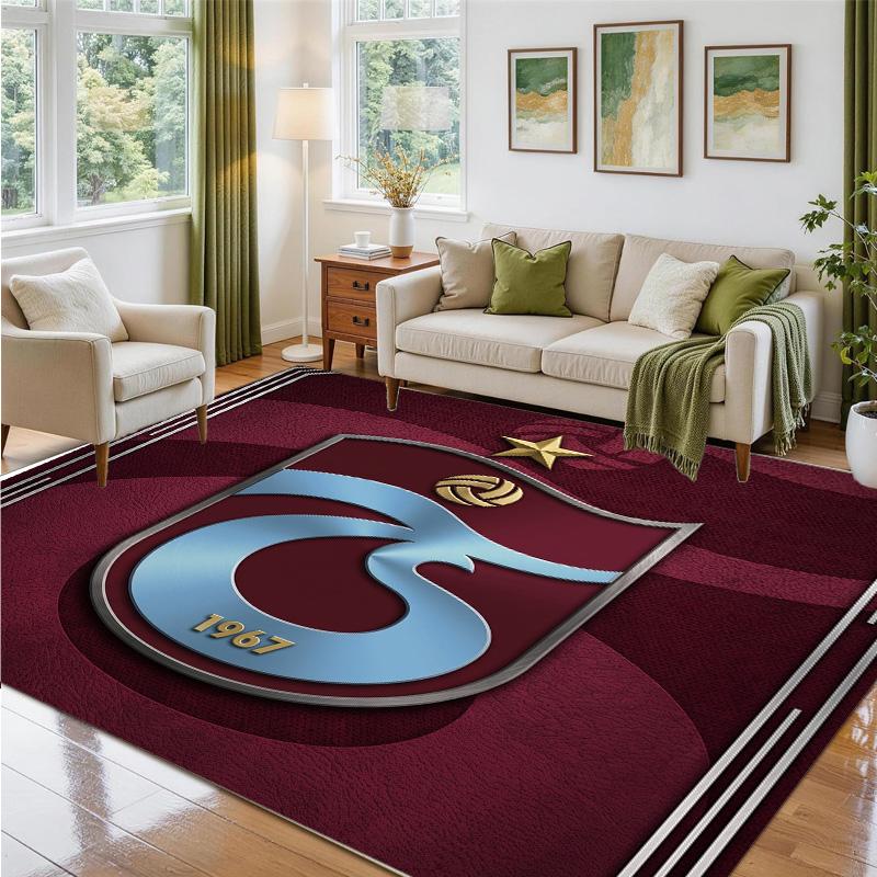 Trabzonspor FC Design Crystal Velvet Rug Soft Decorative Mat for Bedroom Entrance
