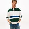 Tommy Hilfiger American Style Floral Embroidery Striped Loose Long Sleeve Polo Shirt Men Tops MW0MW43064