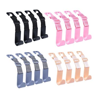 4x Autositz Kopfstützenhaken Zubehör Einfache Installation Aufbewahrungshänger für Taschen Mäntel Einkaufstüten Handtaschen Regenschirme