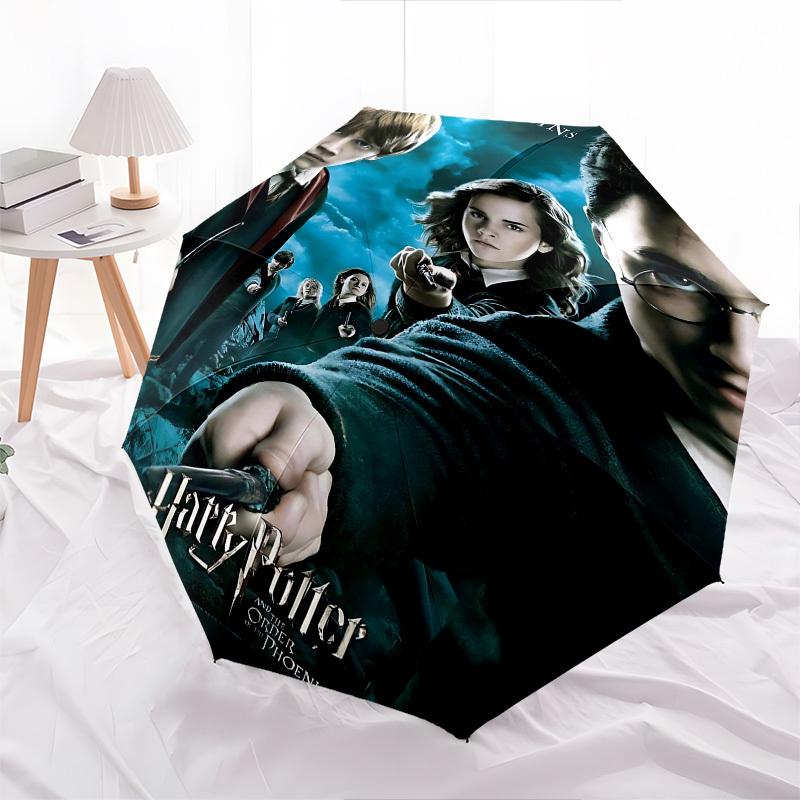 1pc Harry Potter Phoenix Automatic Folding Umbrella - Compact 8-Rib Design, Durable Plastic & Iron1300L