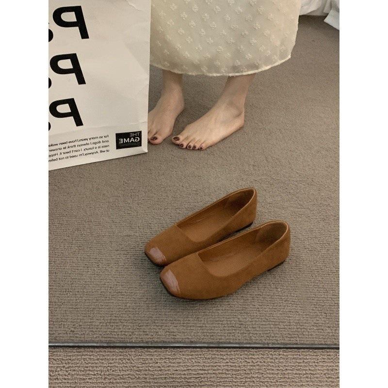 Flat-bottomed French temperament apricot single shoes fairy shoes spring and autumn 2025 new summer gentle small fragrant wind evening grandma shoes
