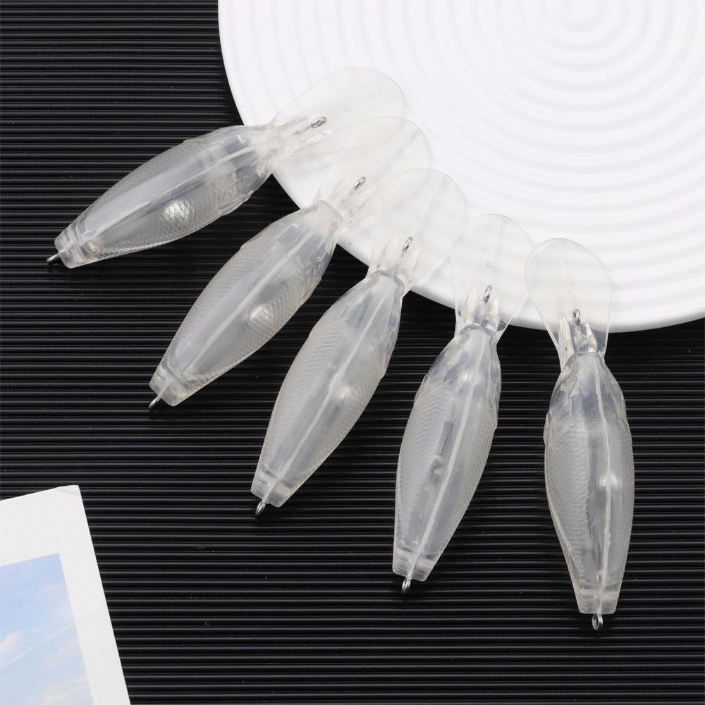 10Pcs Unpainted Blank Minnows Fishing Gear Fishing Wobbler Hard Bait Fishing Lure Fake Bait