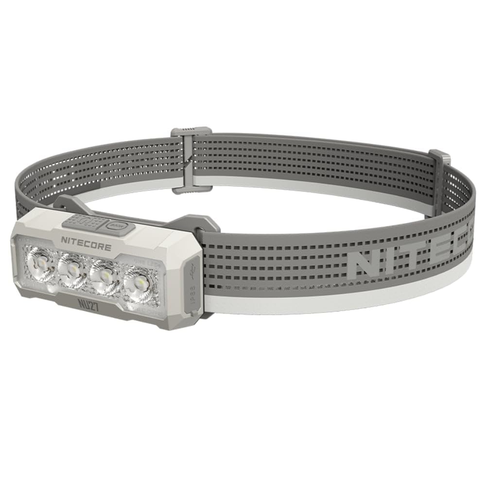 

Nitecore NU27 600 Мультитемпературный налобный фонарь для использования на открытом воздухе, перезаряжаемый через USB-C, люмены, сверхлегкий, (ХВ/НВ/ТВ), (белый) белый