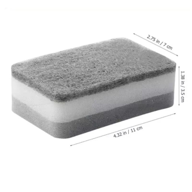 Двусторонние чистящие губки Бытовая губка для мытья посуды Салфетка для кухни Многоразовая губка для мытья посуды Полотенца для мытья посуды Аксессуары 1PCS серый