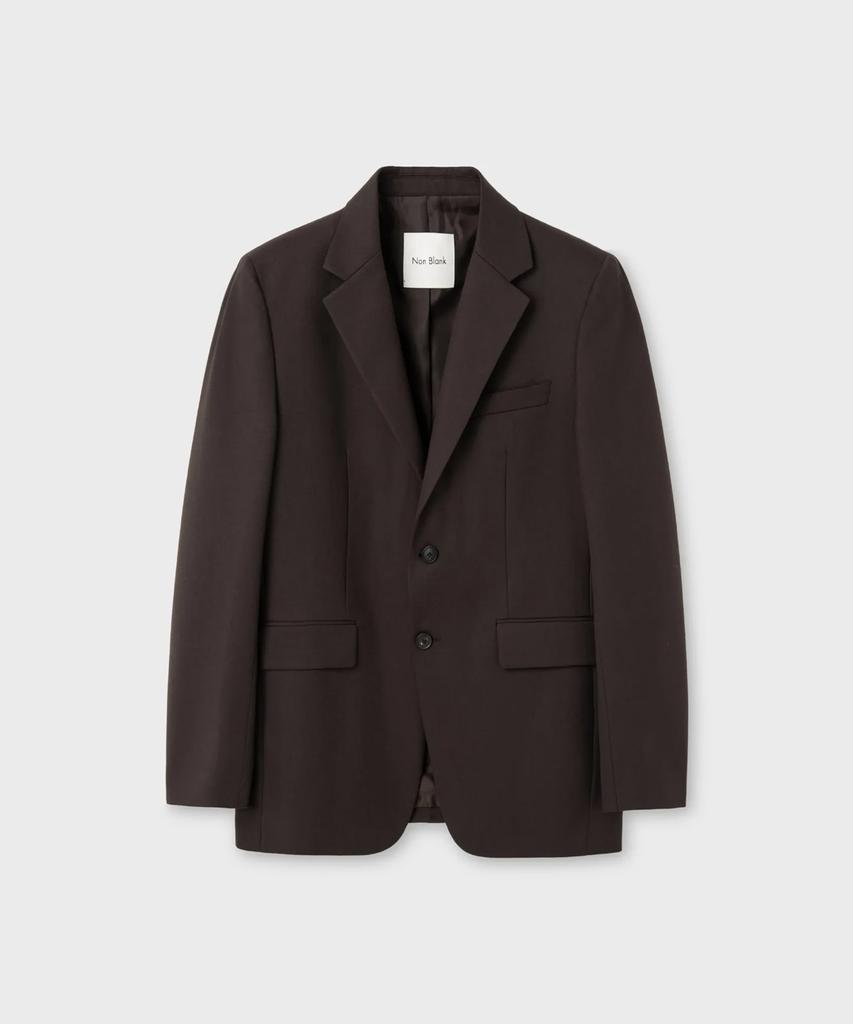 Nonblank Semi-Oversized Fit Blazer_Dark Brown