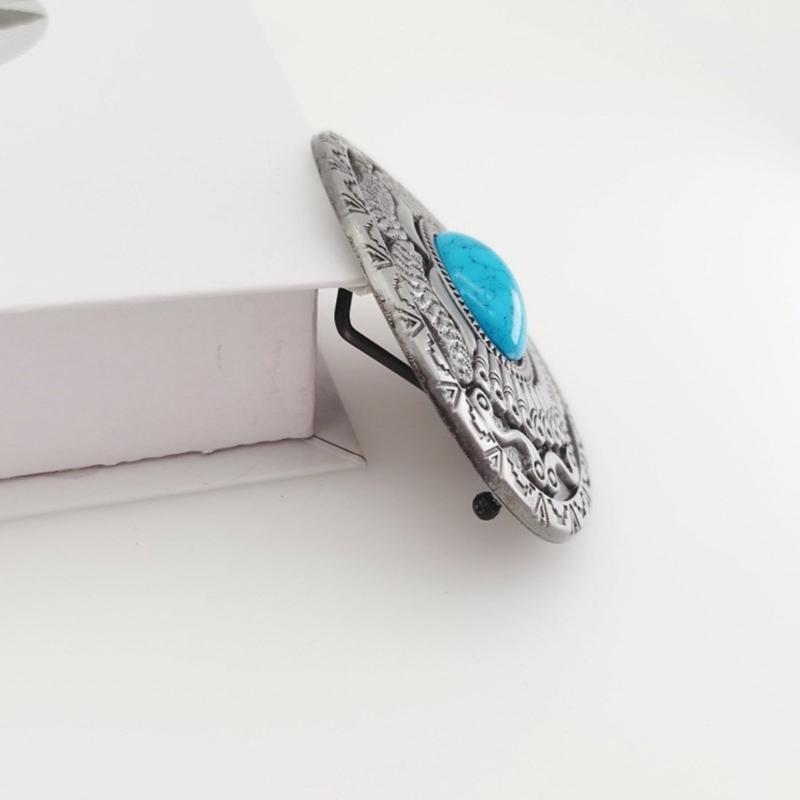 Vintage vyřezávaná přezka na opasek s květinovým vzorem Náhradní díl Snadné použití Těžká kamenná přezka na opasek Náhradní díly pro dospělé