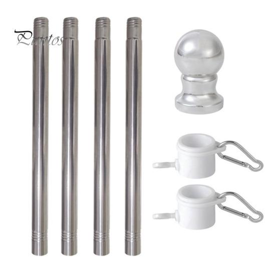 Flag Pole Tangle-Free Metal Weather-resistant Outdoor Flagpole Easy Assembly Segmented Flag Poles for Porch Boat Residential Houses