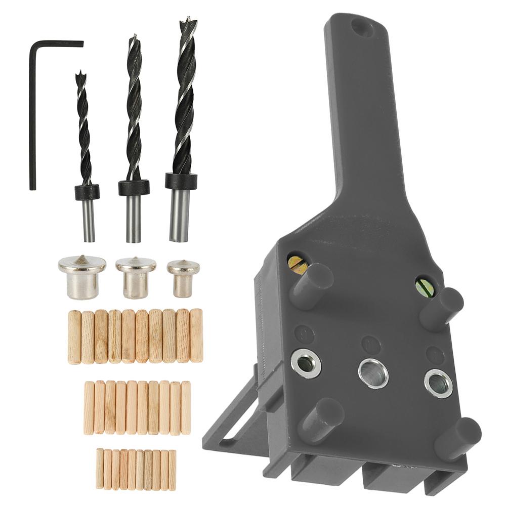Drill Guide Jig Woodworking Dowel Handheld Drill Guide and Hole Saw Tool 6/8/10mm Drill Bit For Carpentry Straight Hole Locator