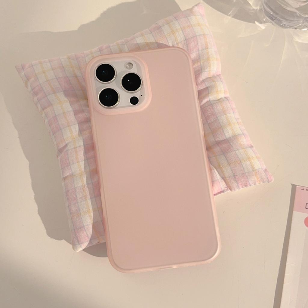 Niche Ins Transparent Powder Matte Suitable for Apple 17 Mobile Phone Case 16pro Max Solid Color Iphone14 Silicone 13 Soft