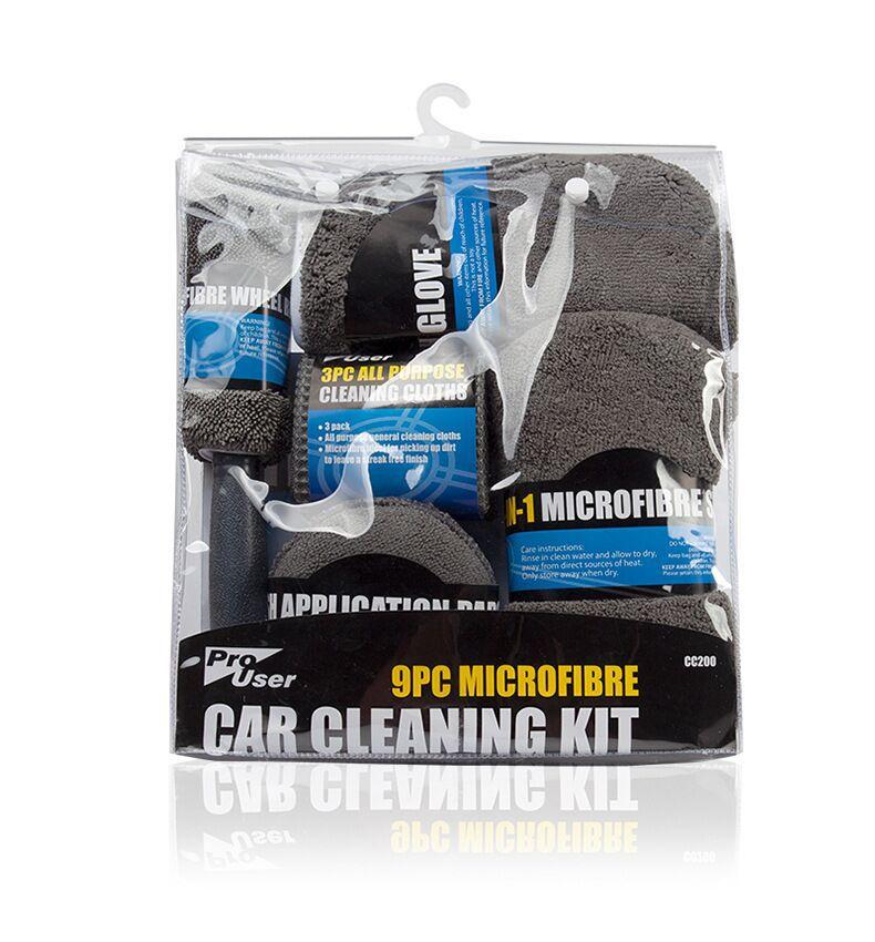 9PCS Car Wash Cleaning Kit Car Wash Sponge Fibre Towel Laundry Glove Care Maintenance Pad Car Body Detailing Cleaning Tools
