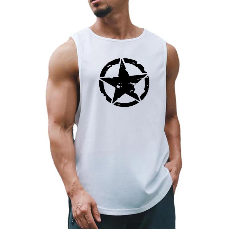 New Fashion Pure Polyester Sleeveless Shirt Vest Men's Fitness Shirt Men's Undershirt Bodybuilding Exercise Fitness Vest Fitness Men
