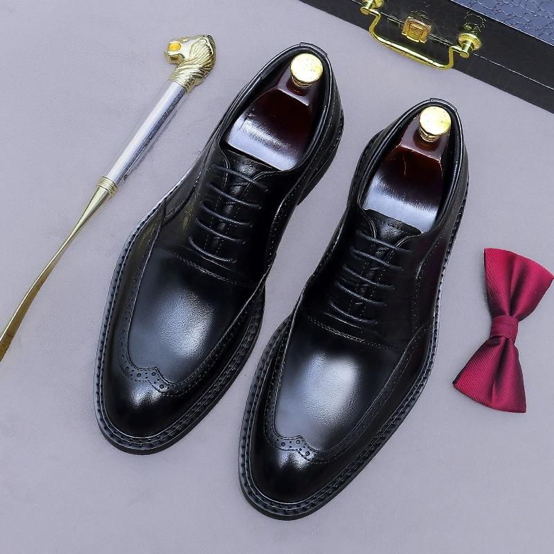 Luxury Men`s Genuine Leather Oxfords Brogue