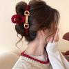 Wool Winding Horseshoe Buckle Hairpin Grab Clip Niche Light Luxury Back Head Shark Clip Temperament