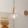 LED Nordic Glass Pendant Light Modern Wooden 1-3 Heads  Hanging Lamp Dining Room Living Room Bedroom Coffee Indoor Decor Fixture