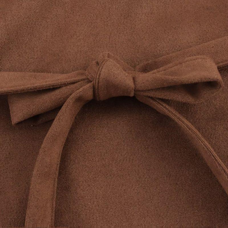 Kaslead New Arrival Women's Clothing Fashion Style Fashion with Belt Suede Texture Effect Dress 4344157