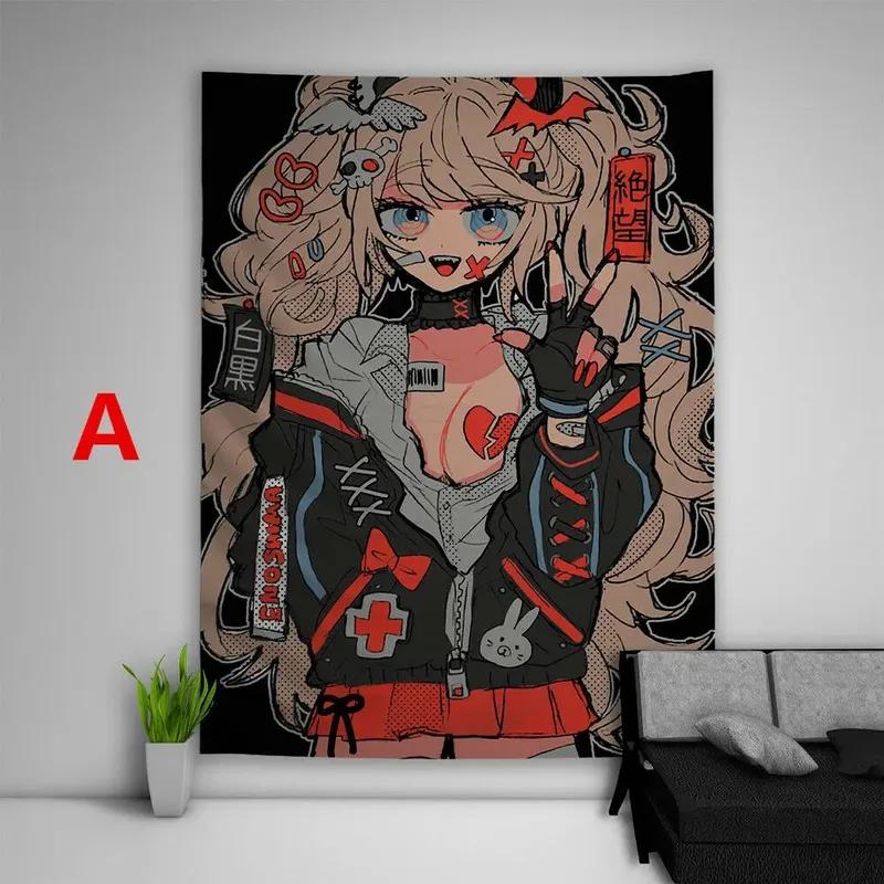 Самурай Аниме Девушка Абстрактный Фон Ткань Украшения Дома Настенный Гобелен Офис — фото 10