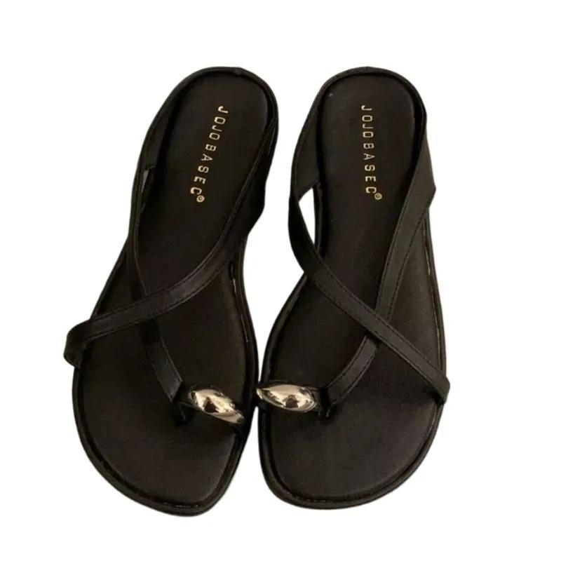 Fashion Designer Flats Women's Slippers Elegant Clip Toe Shoes 2025 Fad New Flip Flops Summer Casual Sandals Beach Zapatillas De Mujer