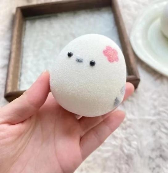 Powder Blue Mini Lamb Bow Puppy Seal Chick Squeeze Fingertip Toy Handmade Silicone Kids Birthday Gift Keychain Soft Squishy Toy