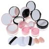 Portable Plastic Powder Box Empty Loose Powder Pot With Sieve Mirror Cosmetic Sifter Loose Jar Travel Makeup Container 7 Styles