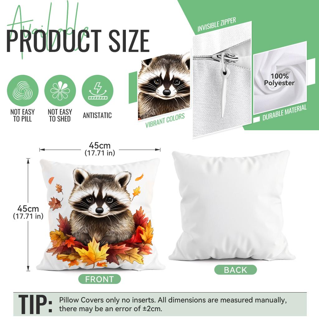 Autumn Small Animals Pillowcase Printed Polyester 45x45cm Throw Pillowcover Decorative Sofa Cushion Pillowslip Home Decor