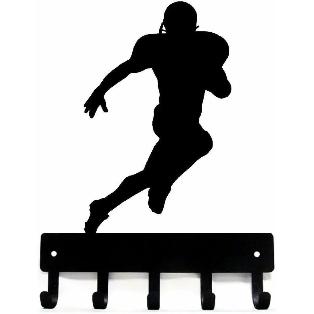 1pc Promotion Football Receiver Sport  Key Hooks Holder  Small 6 Inch Wide Hallway Key Holder Bathroom Towel Hooks Wall Sticker