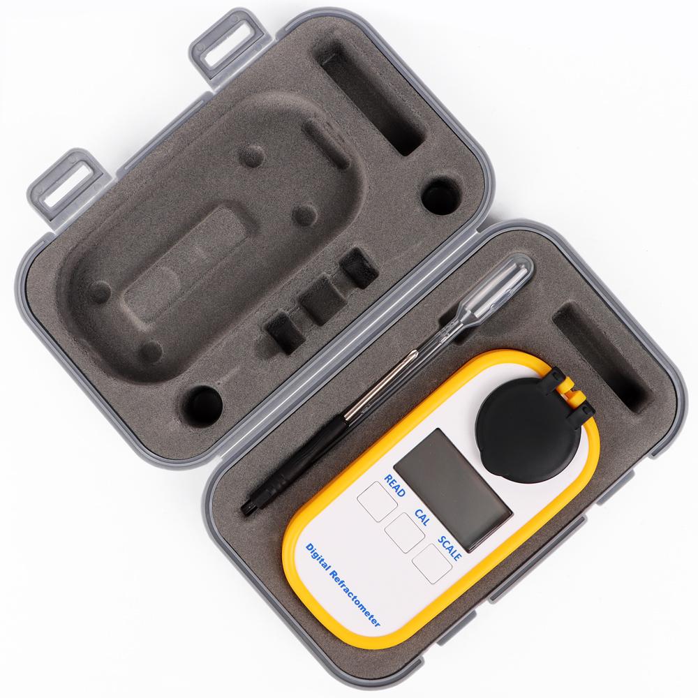 DR201 0-28% Salinity Refractometer LCD Digital Refractometer Salinity Specific Gravity Meter Food Seawater Salt Content Tester