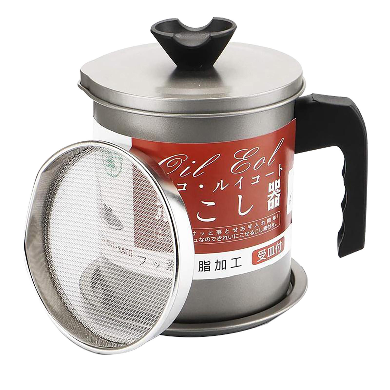 

(SU)Контейнер для жира, бытовой с сетчатым фильтром, маслостойкий масляный фильтр для суповой кастрюли One size серебряный