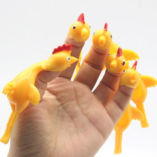 5Pcs/Set Chicken Launcher Toy High Elastic Stretch Sticky Soft TPR Stress Relief Safe Turkey Launcher Finger Toy Kids Gift
