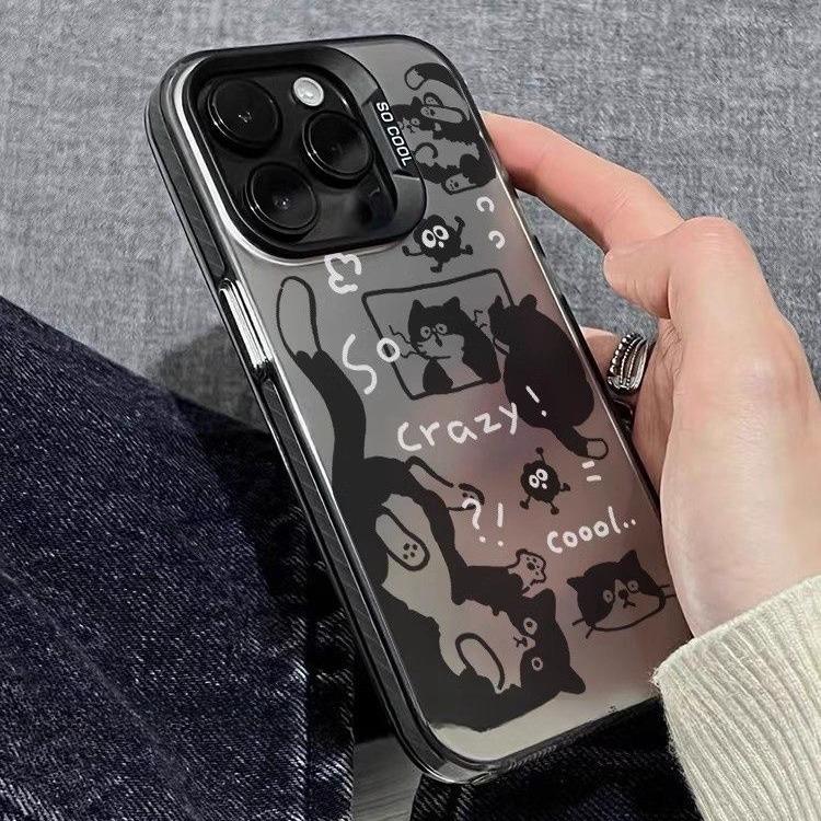 Silver iPhone Case with Funny Cats & Dogs for 11, 12, 13, 14 Pro & 15 Pro Max