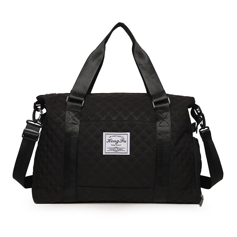 Einfarbige leichte Fitness-Tasche mit großem Fassungsvermögen, für Freizeitreisen, Nylon-Aufbewahrungstasche, Trocken- und Nassfach, Gepäcktasche für Geschäftsreisen