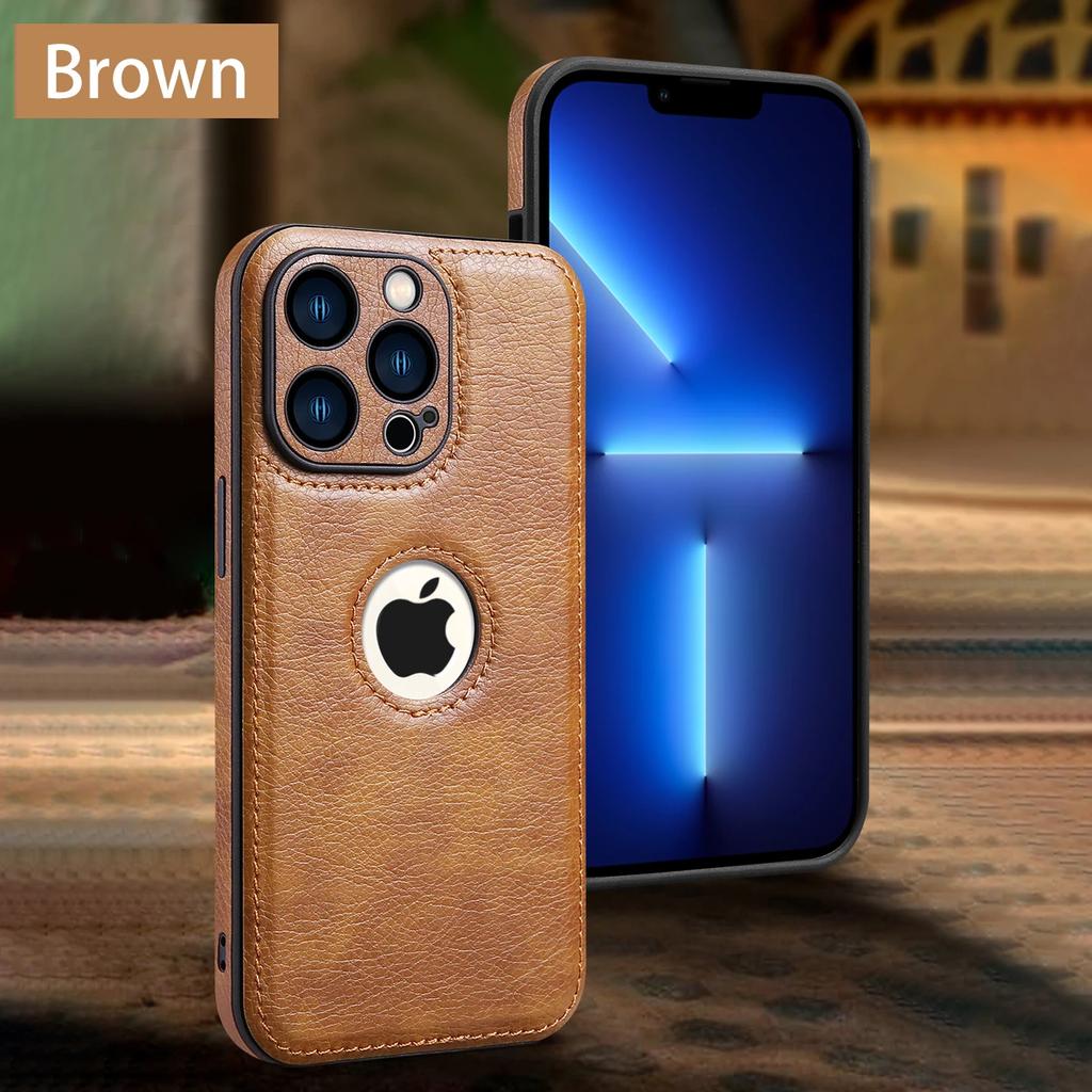 High Quality PU Leather Case for Apple iPhone 16 Pro Max 11 12 13 14 15 Plus X XR Logo View Luxury Business Mobile Phone Cover