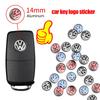 Akcesoria Samochodowe Naklejki na Kluczyk Samochodowy z Pilotem Emblematy 14MM Dla Volkswagen Jetta MK5 MK6 Golf-4 5 6 7 Passat 3B7 601 171 B5 B6 B7